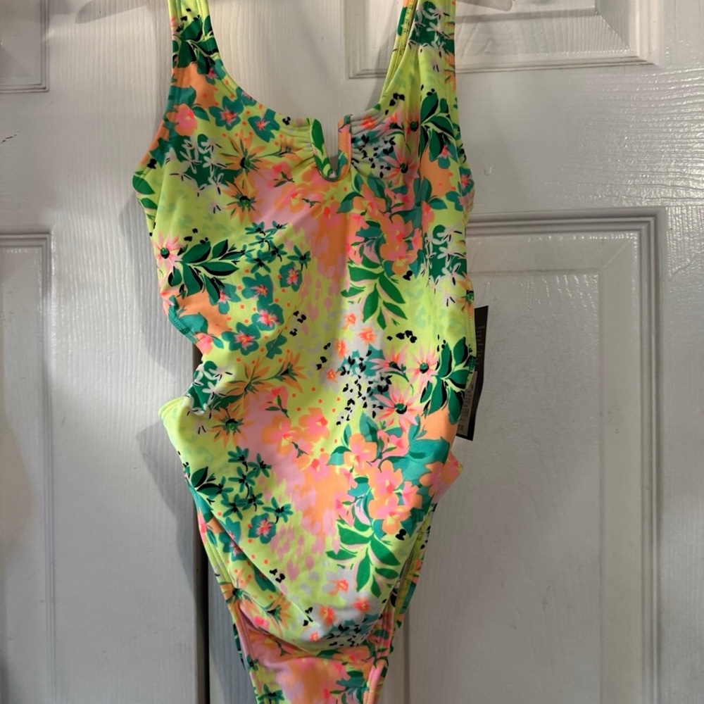 Art Class Green and Pink One Piece Swimsuit